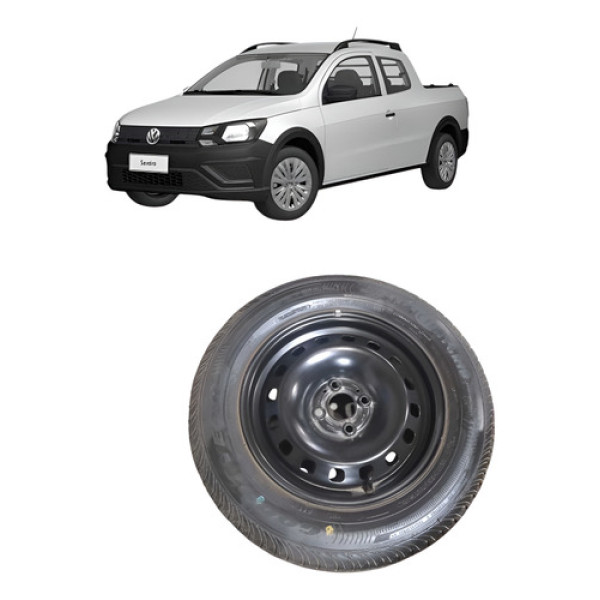 Pneu Roda Stap Com Aro Volkswagen Saveiro Cd Robust 2023