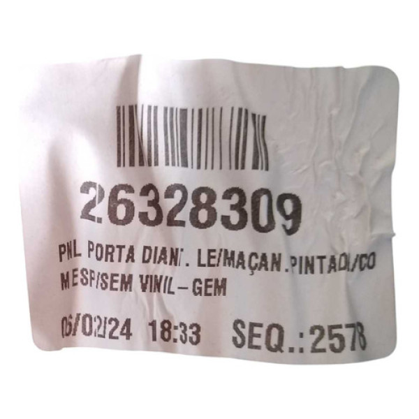  Forro Porta Diant Lado Esq Chevrolet  Onix Plus Turbo 2024