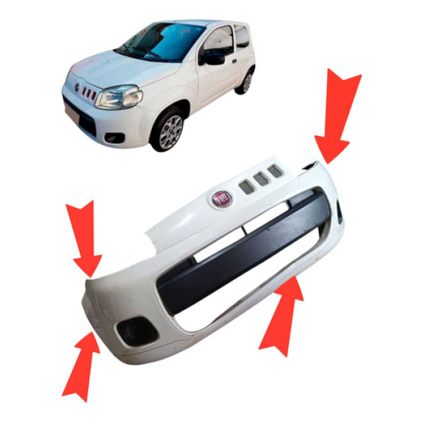 Parachoque Dianteiro Com Detalhes Fiat Uno Vivace 1.0 2015