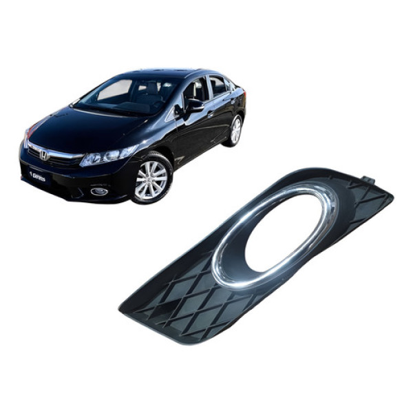 Moldura Farol De Milha Lado Esquerdo Honda Civic 2012-2013
